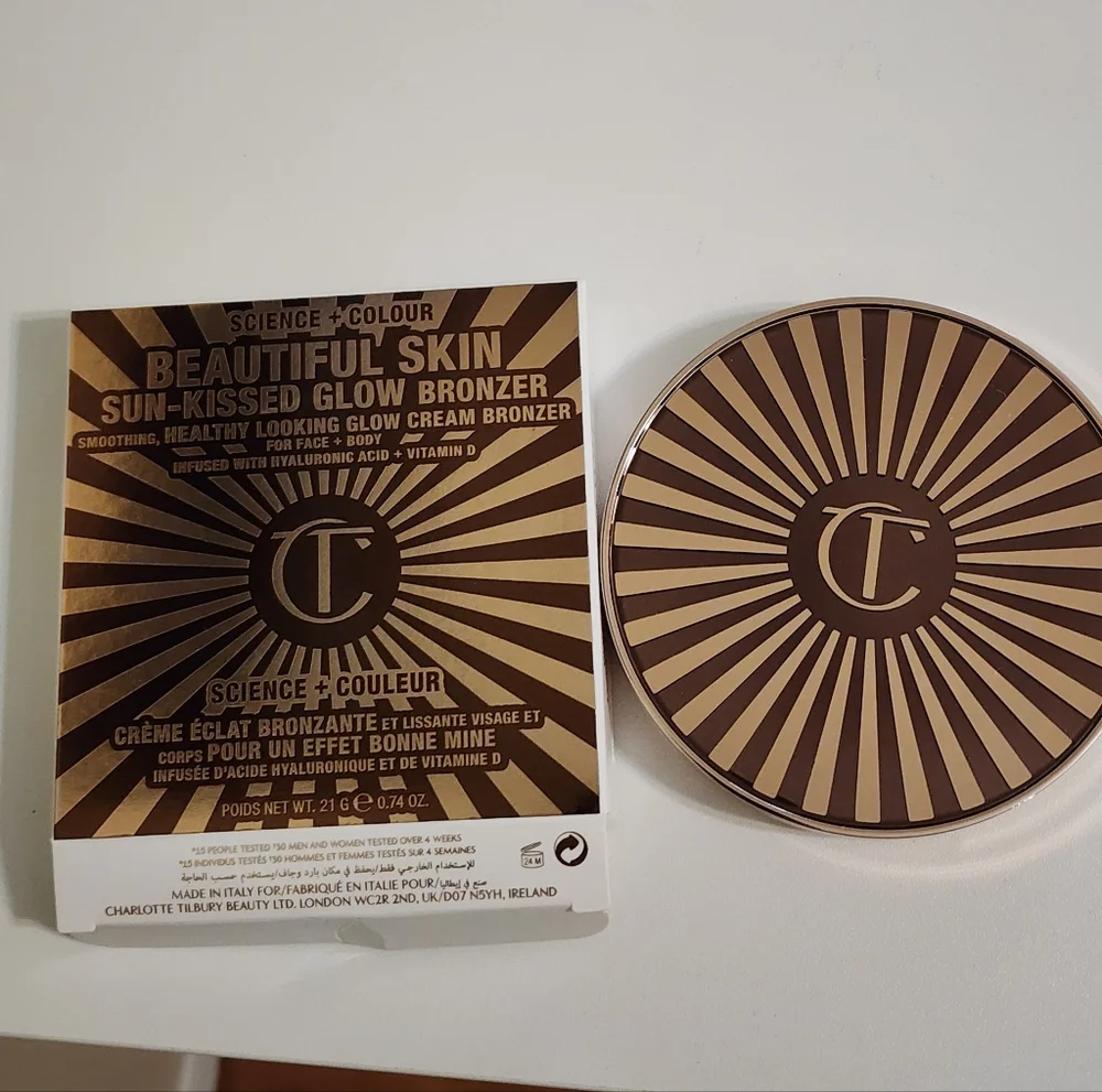 CHARLOTTE TILBURY BEAUTIFUL SKIN SUN-KISSED GLOW CREAM BRONZER 1 FAIR MAKEUP
